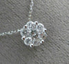 ESTATE .55CT DIAMOND 14K WHITE GOLD CLASSIC ROUND FLOWER FLOATING PENDANT #25944