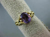 ESTATE 1.32CT DIAMOND & AAA OVAL AMETHYST 14K YELLOW GOLD 3D TRIANGULAR FUN RING