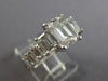LARGE GIA CERTIFIED 4.52CT DIAMOND PLATINUM EMERALD CUT ENGAGEMENT RING #28304
