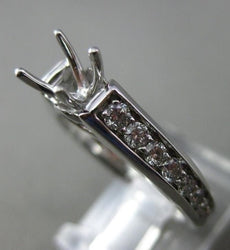 ESTATE .62CT DIAMOND 14KT WHITE GOLD 4 PRONG CHANNEL SEMI MOUNT ENGAGEMENT RING