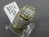 WIDE 1.65CT ROUND & PRINCESS DIAMOND 14KT YELLOW GOLD 3D 7 STONE MULTI ROW RING