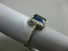 ESTATE 1.40CT DIAMOND & SAPPHIRE 14K WHITE GOLD HALO EMERALD CUT ENGAGEMENT RING