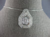 EXTRA LARGE 2.20CT DIAMOND 14KT WHITE GOLD ROUND & BAGUETTE DOUBLE HALO PENDANT