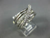 ESTATE WIDE .60CT DIAMOND 14KT WHITE GOLD MULTI ROW CRISS CROSS LOVE RING #1088