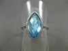 ESTATE 4.54CT DIAMOND & AAA BLUE TOPAZ 14KT WHITE GOLD 3D MARQUISE HALO FUN RING