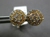 ESTATE .50CT DIAMOND 14K YELLOW GOLD 3D CLASSIC ROUND CLUSTER HALO STUD EARRINGS