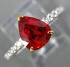 2.66CT DIAMOND & AAA ORANGE SAPPHIRE 18KT 2 TONE GOLD PEAR SHAPE ENGAGEMENT RING