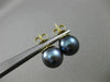 ESTATE AAA TAHITIAN GREY PEARL 14KT YELLOW GOLD 10mm FLORAL STUD EARRINGS #25130