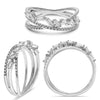 .44CT DIAMOND 14KT WHITE GOLD 3D ROUND & BAGUETTE CRISS CROSS INFINITY LOVE RING