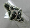 ESTATE MASSIVE 3.13CT WHITE & BLACK DIAMOND 14K WHITE GOLD MULTI LEAF FANCY RING