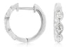 .44CT DIAMOND 14KT WHITE GOLD MARQUISE SHAPE 3 STONE BEZEL CLASSIC HOOP EARRINGS