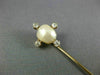 ANTIQUE .25CT OLD MINE DIAMOND AAA PEARL 14K YELLOW GOLD FLOWER LAPEL PIN #26533
