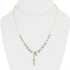 2.56CT DIAMOND & AAA EMERALD 14KT YELLOW GOLD MULTI LEAF FLORAL TENNIS NECKLACE
