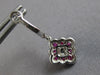 1.37CT DIAMOND & AAA RUBY 14KT WHITE GOLD 3D GEOMETRICAL FLOWER HANGING EARRINGS