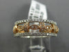 ESTATE WIDE .81CT DIAMOND 14K WHITE & ROSE GOLD ETERNITY WEDDING ANNIVERSAY RING