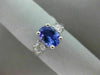 1.63CT ROUND DIAMOND & AAA OVAL TANZANITE 14K WHITE GOLD 3 STONE ENGAGEMENT RING