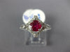 ESTATE .85CT DIAMOND & AAA RUBY 18KT WHITE GOLD 3D ROUND SQUARE ENGAGEMENT RING