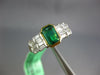 ESTATE 1.50CT DIAMOND & AAA EMERALD 18KT 2 TONE GOLD EMERALD CUT ENGAGEMENT RING