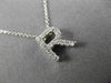 .16CT ROUND DIAMOND 14KT WHITE GOLD CLASSIC "R" INITIAL FLOATING PENDANT #19148
