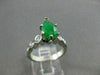 ANTIQUE 1.5CT DIAMOND & AAA JADE 14K WHITE GOLD TEAR DROP ENGAGEMENT RING #21762