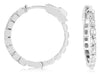 1.23CT DIAMOND 14K WHITE GOLD 3D EMERALD CUT CLASSIC BEZEL HOOP HANGING EARRINGS