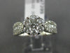 ESTATE 1.32CT DIAMOND 14KT WHITE GOLD 3D CLUSTER FLOWER ENGAGEMENT PROMISE RING