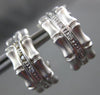 ESTATE .10CT ROUND DIAMOND 14KT WHITE GOLD BAMBOO DESIGN CLIP ON EARRINGS #21694