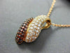 1.36CT WHITE & ORANGE DIAMOND 18KT ROSE GOLD 3D MULTI ROW PAVE WAVE FUN PENDANT