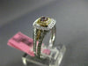 ESTATE GIA .44CT DIAMOND 18KT TRI COLOR GOLD 3D SQUARE HALO ENGAGEMENT RING