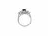 LARGE GIA CERTIFIED 6.56CT DIAMOND & AAA SAPPHIRE 18K WHITE GOLD ENGAGEMENT RING