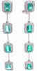 LARGE 4.63CT DIAMOND & AAA EMERALD 18KT WHITE GOLD ROUND & EMERALD CUT EARRINGS