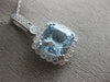 ESTATE LARGE 3.12CT DIAMOND & AAA AQUAMARINE 14KT WHITE GOLD FILIGREE PENDANT