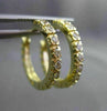 ESTATE CUBIC ZIRCONIA 14KT YELLOW GOLD CLASSIC SEMI BEZEL HUGGIE EARRINGS #24353