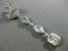 ESTATE LARGE 2.57CT ROUND & BAGUETTE DIAMOND 14K WHITE GOLD LEAF SQUARE EARRINGS
