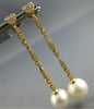 ESTATE LARGE .47CT DIAMOND & AAA SOUTH SEA PEARL 18KT YELLOW GOLD HEART SHAPE EARRINGS