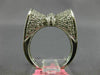 ESTATE .81CT DIAMOND WHITE GOLD 3D CLASSIC DOUBLE SIDED BOW FUN LOVE RING