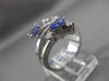 ESTATE WIDE 1.58CT DIAMOND & AAA TANZANITE 14KT WHITE GOLD FLOATING RING #16513