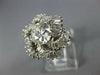 ESTATE LARGE 2.0CT OLD MINE DIAMOND 18KT WHITE GOLD 3D FLOWER ENGAGEMENT RING