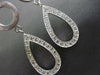 ESTATE LARGE .46CT DIAMOND 14K WHITE GOLD MATTE & SHINY PEAR SHAPE DROP EARRINGS