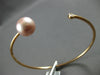 .06CT DIAMOND & AAA PINK SOUTH SEA PEARL 18KT ROSE GOLD FLEXIBLE BANGLE BRACELET