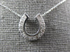ESTATE .26CT DIAMOND 14KT WHITE GOLD CLASSIC HORSE SHOE LUCKY FUN PENDANT #26969