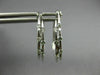 ESTATE .20CT DIAMOND 14KT WHITE GOLD 3D TWO ROW ETOILE OVAL HOOP EARRINGS