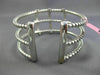 ESTATE LARGE .65CT DIAMOND 14KT WHITE GOLD MULTI ROW OPEN SQUARE BANGLE BRACELET