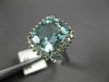 ESTATE 4.05CT DIAMOND & AAA AQUAMARINE 14KT WHITE GOLD 3D SQUARE ENGAGEMENT RING