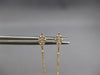 ESTATE LONG .14CT DIAMOND 14K YELLOW GOLD GEOMETRICAL CHAIN BAR HANGING EARRINGS