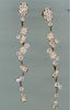 ESTATE 1.69CT DIAMOND 14KT ROSE GOLD CLUSTER FLORAL CRISS CROSS HANGING EARRINGS
