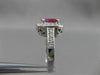 ANTIQUE 2.3CT DIAMOND & RUBY 14KT WHITE GOLD HALO DESIGN ENGAGEMENT RING #19115
