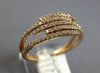 ESTATE .53CT DIAMOND 14KT ROSE GOLD 3D CLASSIC MULTI ROW CRISS CROSS FUN RING
