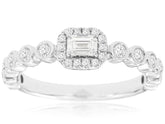 .60CT DIAMOND 14K WHITE GOLD ROUND & BAGUETTE CLASSIC FRIENDSHIP ENGAGEMENT RING