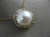 ESTATE LARGE .80CT DIAMOND & AAA SOUTH SEA PEARL 18KT ROSE GOLD FLOWER PENDANT